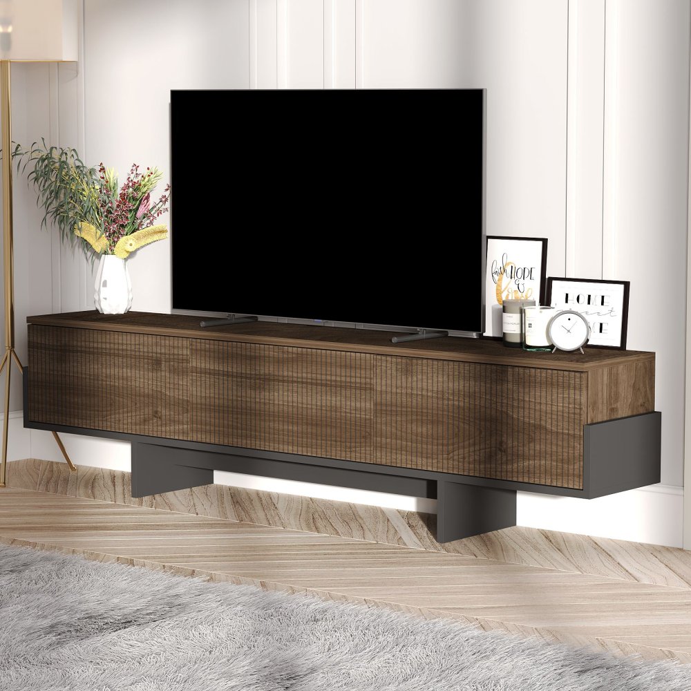 TV stolek Hege - Walnut, Black (obrázek 6)