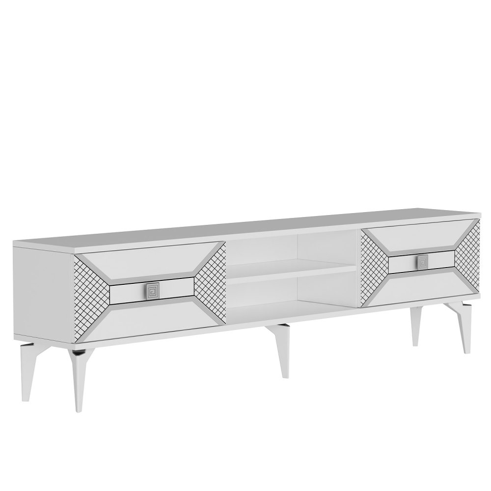 TV stolík Yumedi - White, Silver