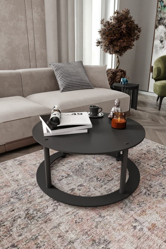 Konferenčný stolík Hole Round - Black