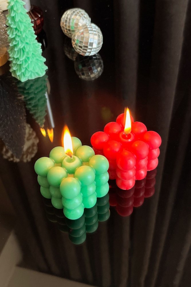 Súprava sviečok (2 kusy) Christmas - Green, White