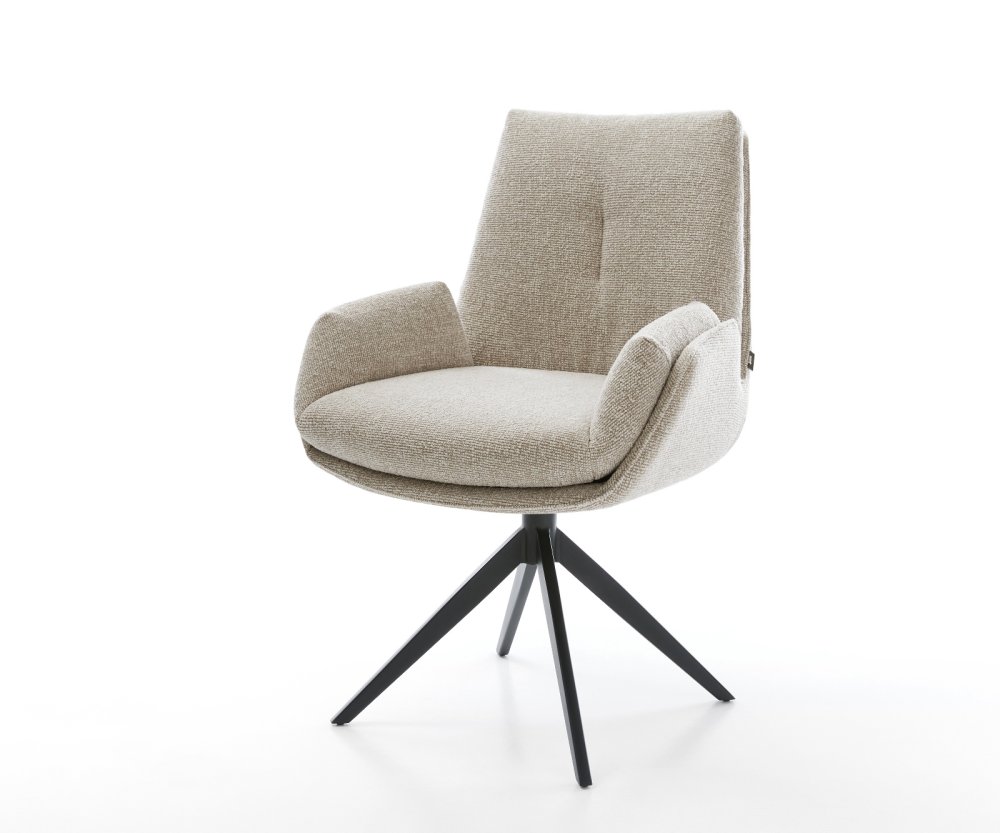 Jedálenská stolička Clea-Flex tkanina mäkká béžová krížová podstava