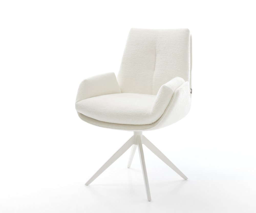 Jedálenská stolička Clea-Flex bouclé mäkký béžová krížová podstava