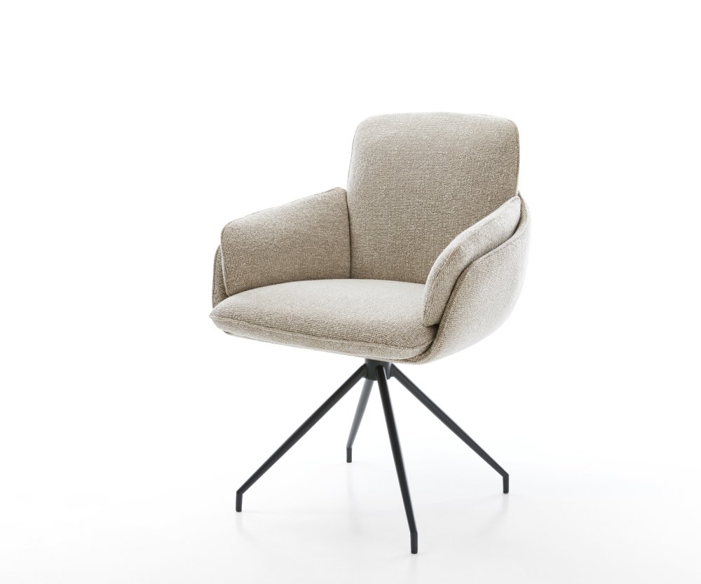 Jedálenská stolička Luan-Flex s opierkami tkanina mäkký béžová krížová