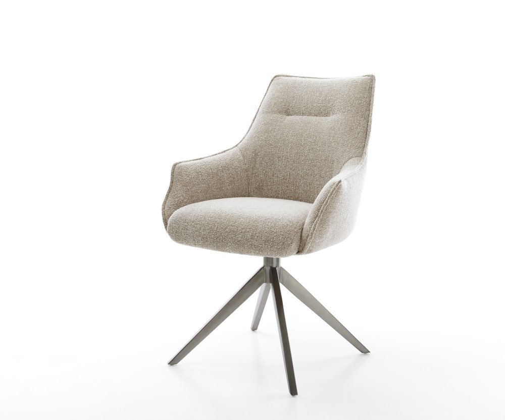 Jedálenská stolička Alja-Flex s opierkami tkanina mäkká béžová krížová