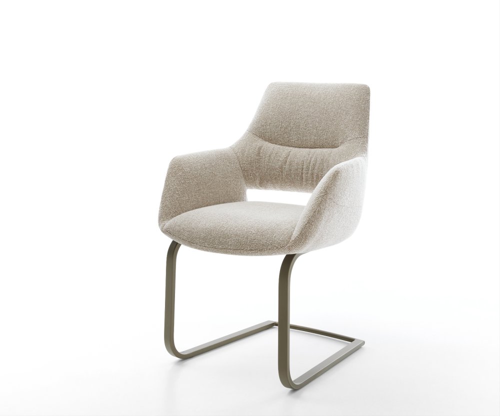 Jedálenská stolička Yago-Flex s opierkami tkanina mäkká béžová