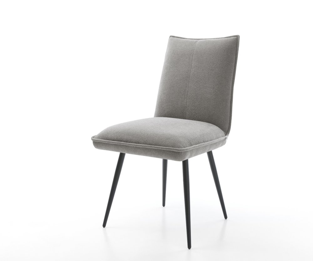 Jedálenská stolička Lelio-Flex štruktúrovaná látka mäkký sivá 4-nohá