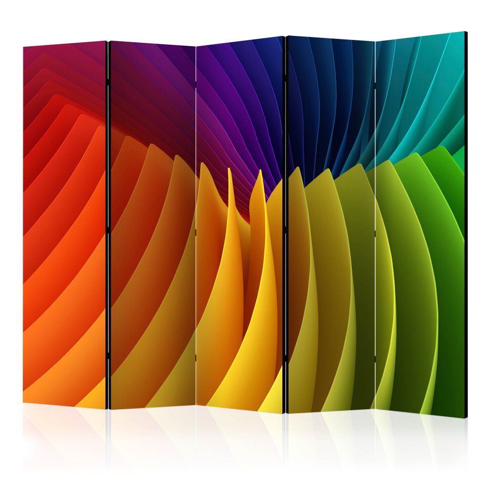 E-shop Paraván Rainbow Wave  225x172 cm (5-dílný),Paraván Rainbow Wave  225x172 cm (5-dílný)