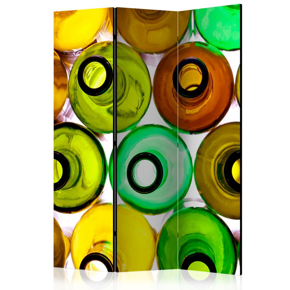 Paraván Bottles (background) Dekorhome 135x172 cm (3-dielny)
