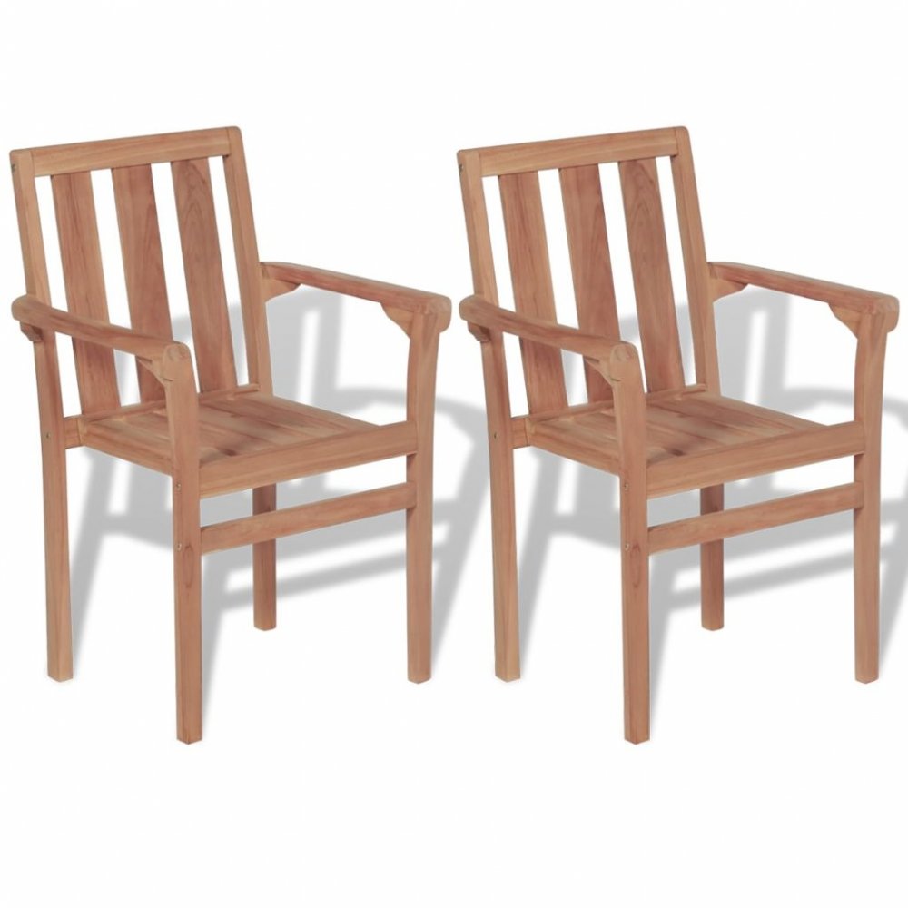 Záhradná stohovateľné stoličky 2 ks masívny teak