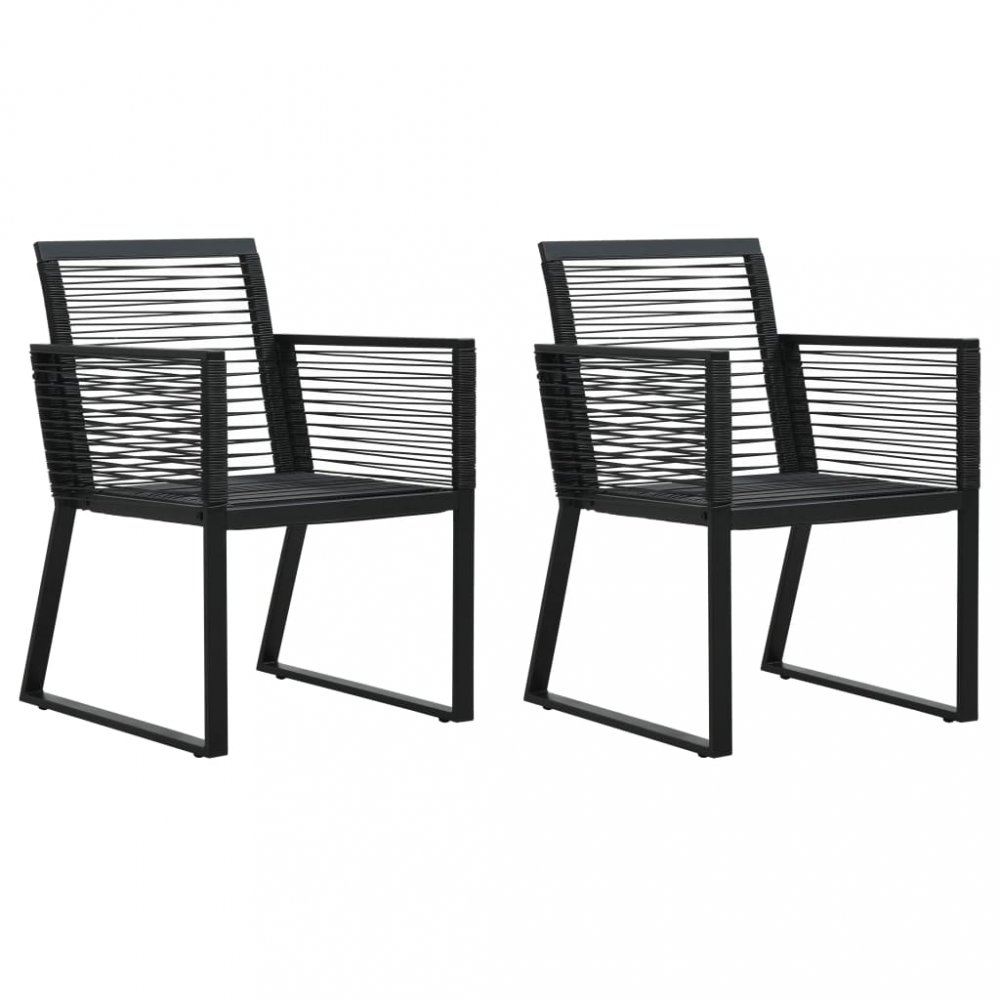 E-shop Záhradné polyratanové stoličky 2 ks čierna Dekorhome