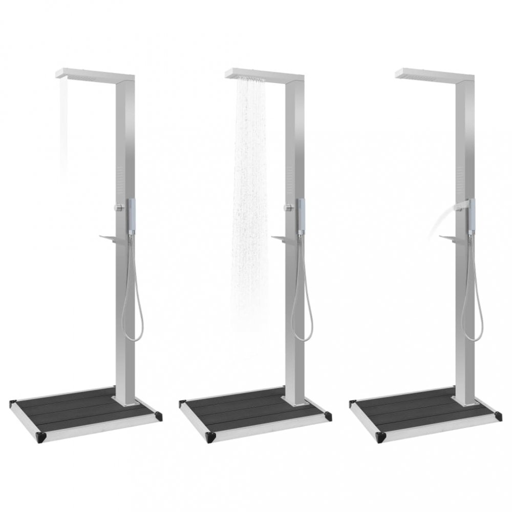 Zahradní sprcha s vaničkou Dekorhome Šedá Obrázek