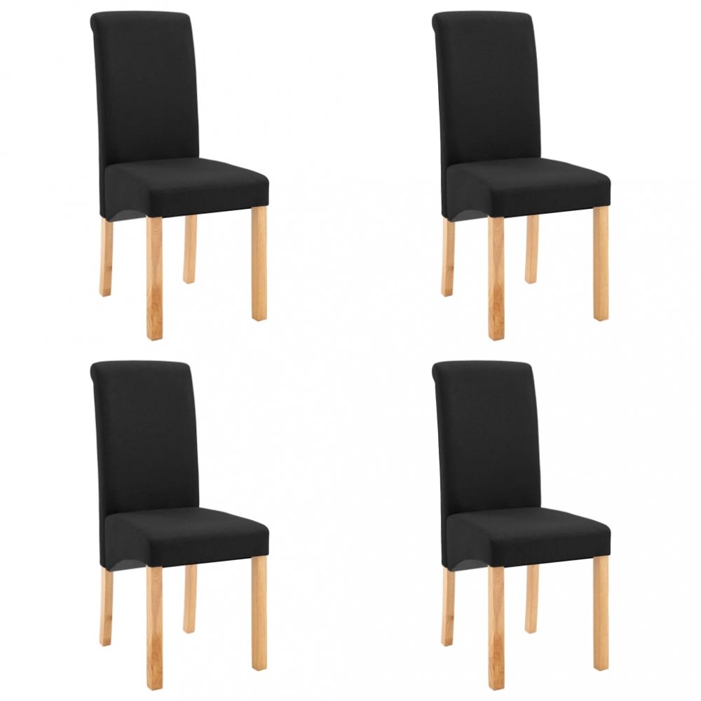 Jídelní židle 4 ks látka / dřevo Dekorhome Černá