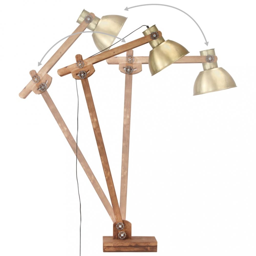 Stojací lampa mangovníkové dřevo / kov Dekorhome Černá Obrázek