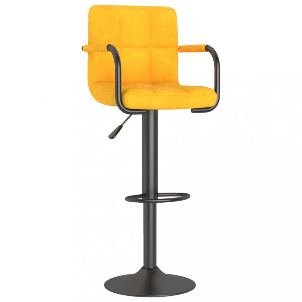 Barová židle samet / kov Dekorhome Žlutá