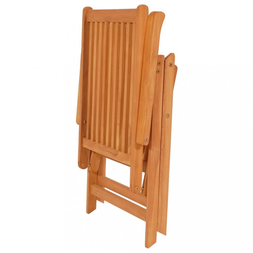 Záhradná stolička 2 ks teak / látka Dekorhome Červená