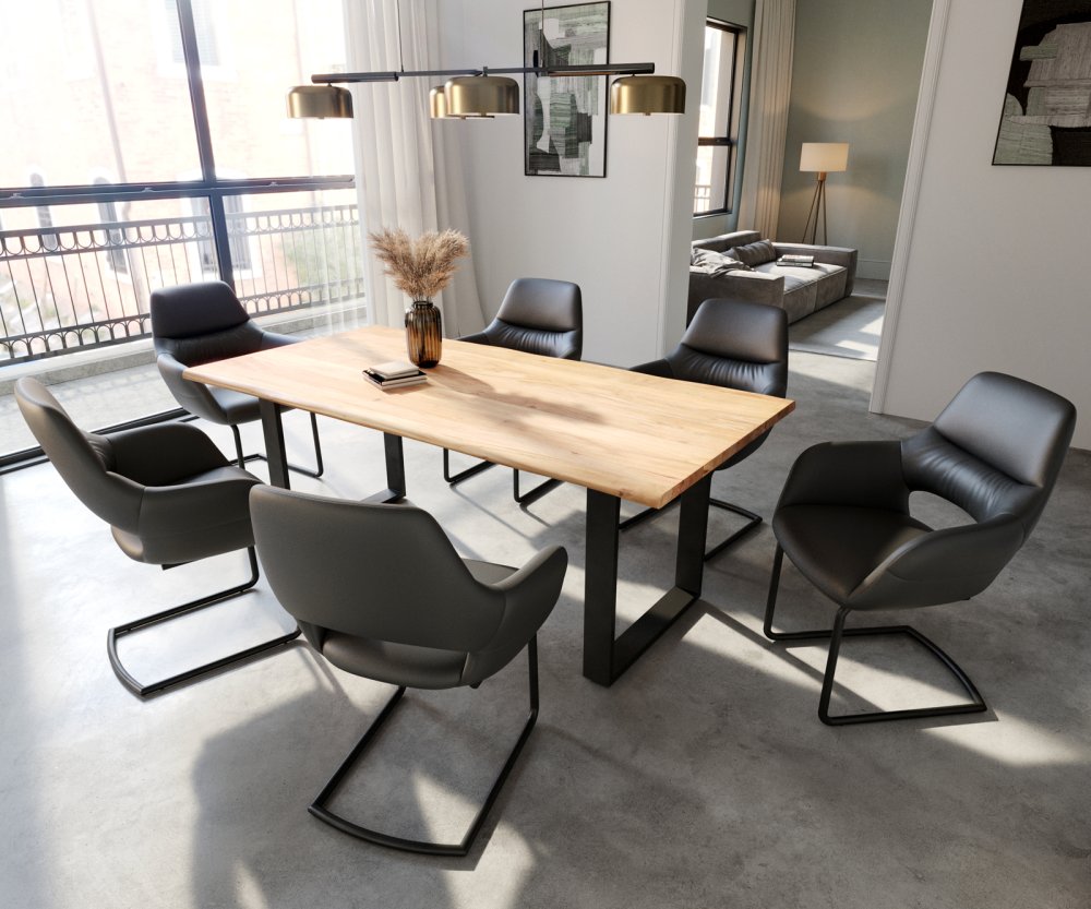 Jídelní židle Yago-Flex konzolová podnož kulatá černá pravá Obrázek