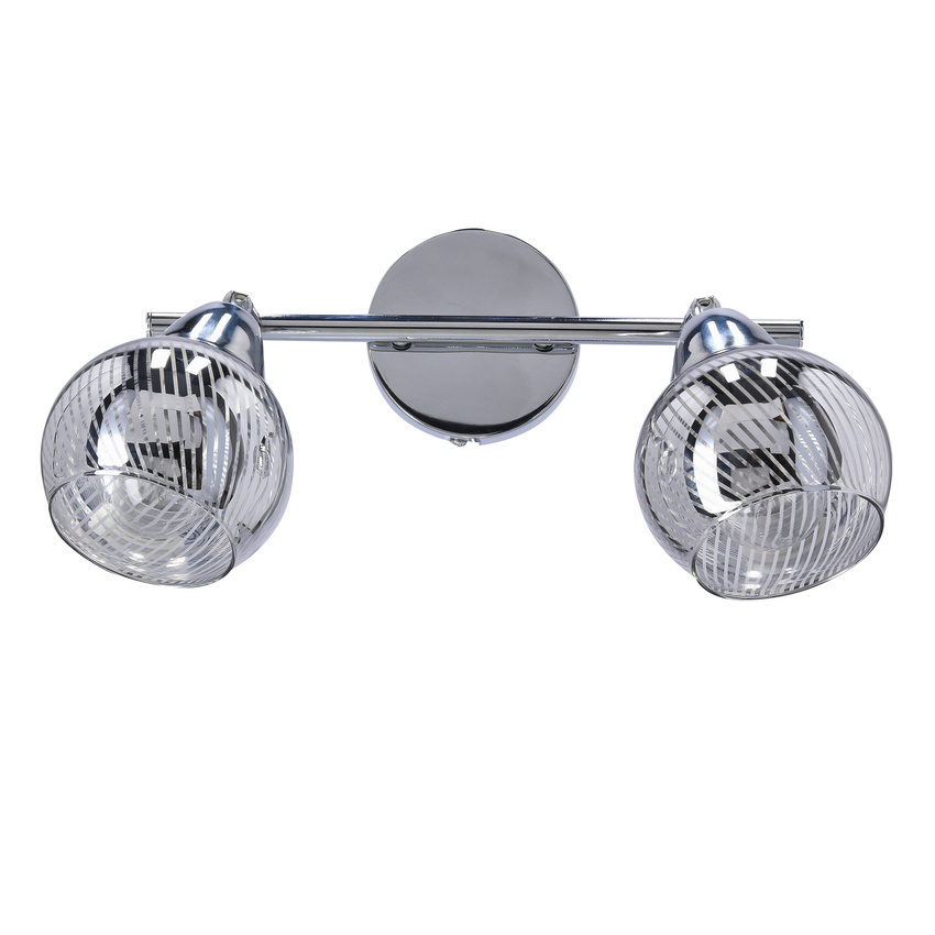 Stropná lampa Virginia s chrómovým pásikom, zrkadlové tienidlo e14