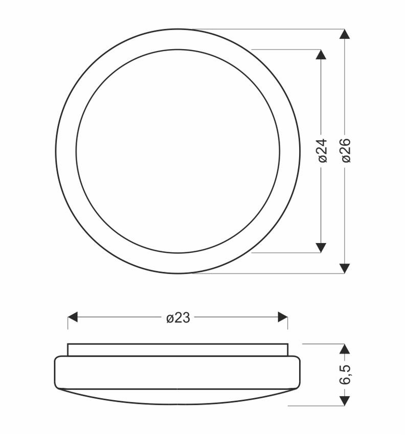 Stropné svietidlo Jasper 12W LED 26Cm Biele 4000K IP44