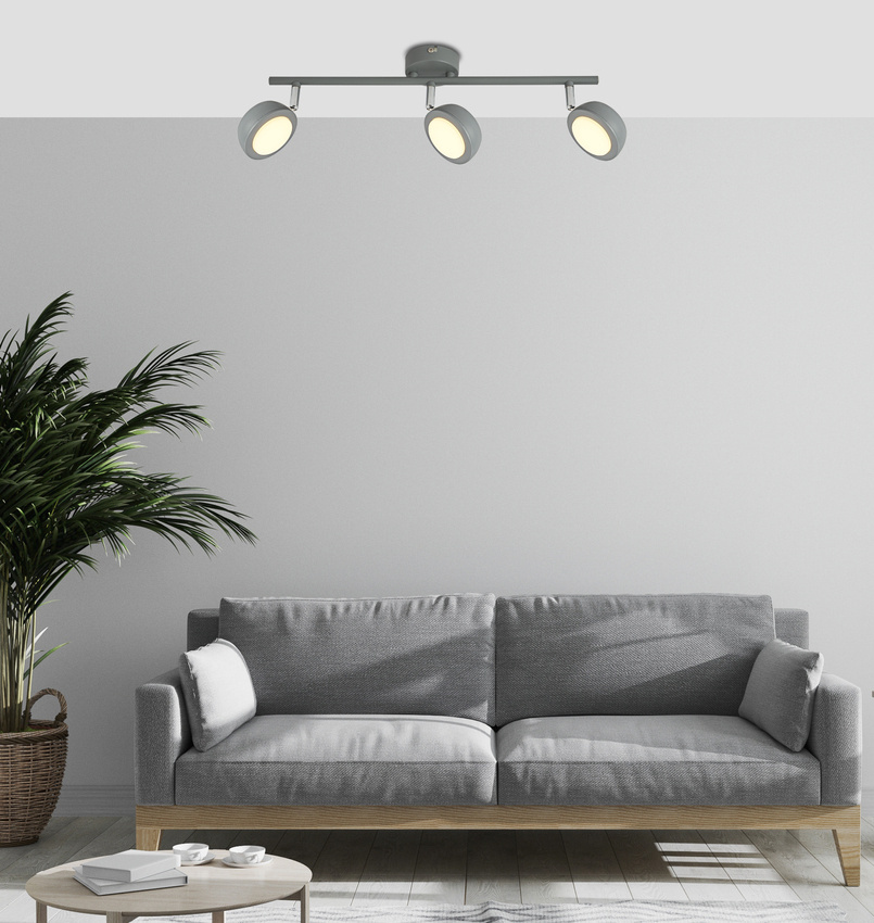 Nástenná lampa s jemným LED pásikom, sivá 3000K