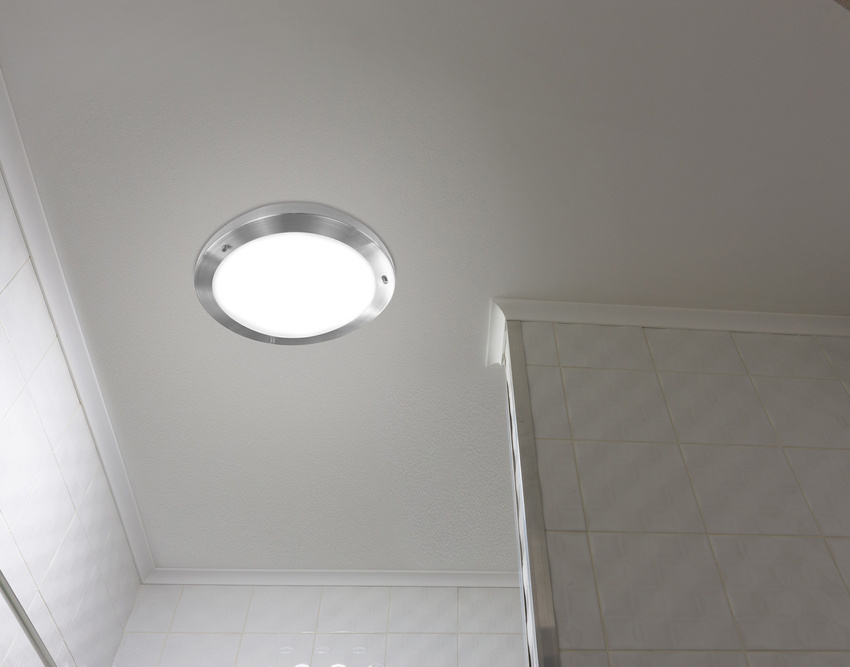 Stropná lampa Aquila 32cm 1xE27 Saténový nikel IP44