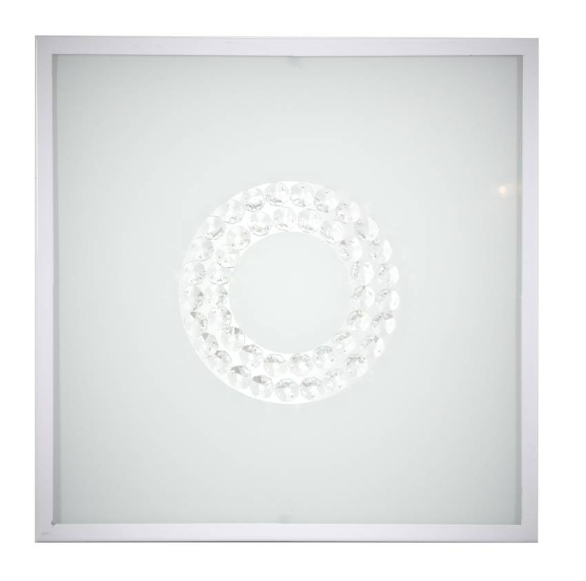 Stropné svietidlo biele sklo štvorcové LED 16W 4000K 29x29cm Lux