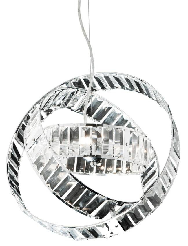 Závěsná lampa s nastavitelnými kroužky, krystaly 40W Saturn