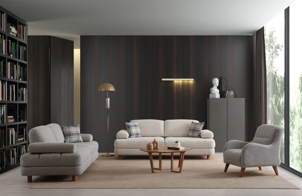 Trojmístná rozkládací pohovka Nice 3 Seater - Cream (obrázek 7)