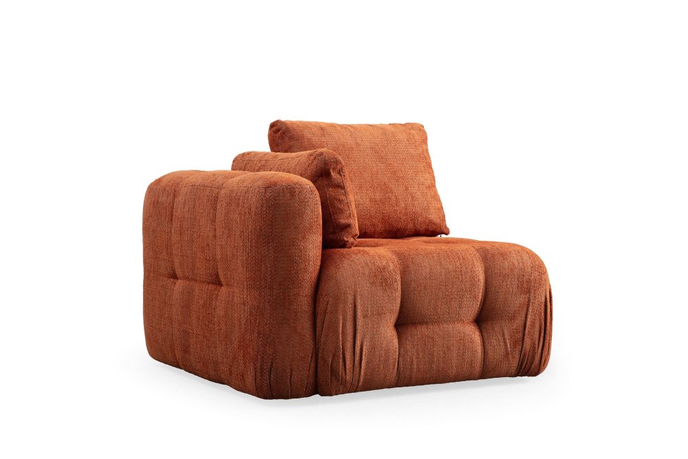Rohová sedací souprava Amaris 3 Seater With Pouffe - Orange (obrázek 11)