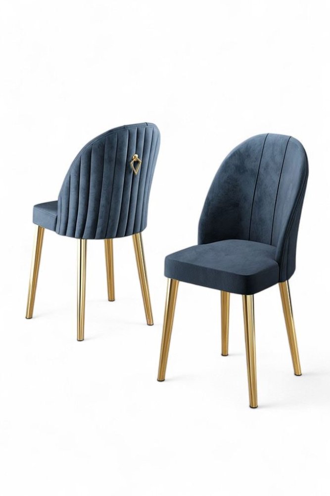 Súprava stoličiek (6 kusov) Mara - Anthracite, Gold