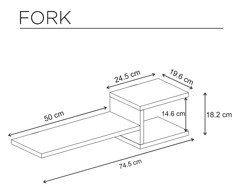 Nástěnná police Fork - White (obrázek 3)