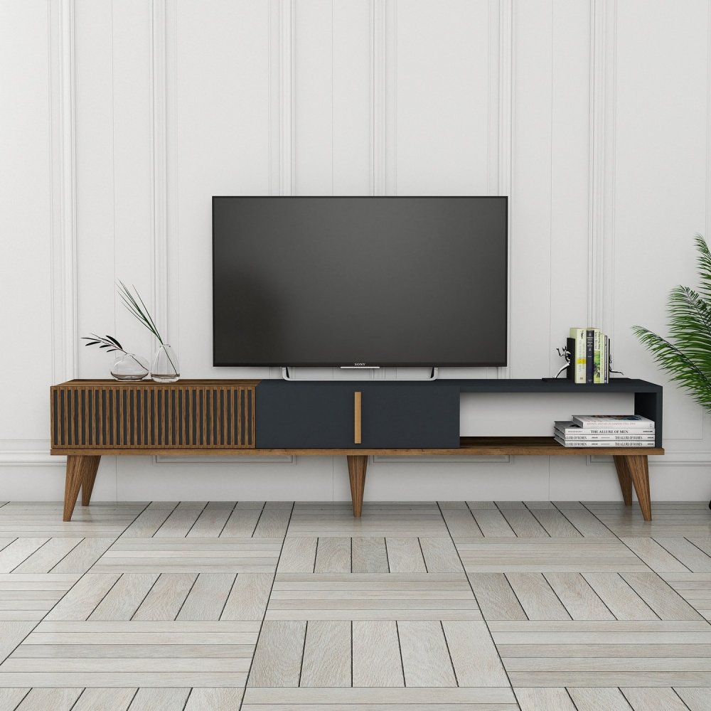 TV stolek Milan Alt - Walnut, Anthracite (obrázek 9)