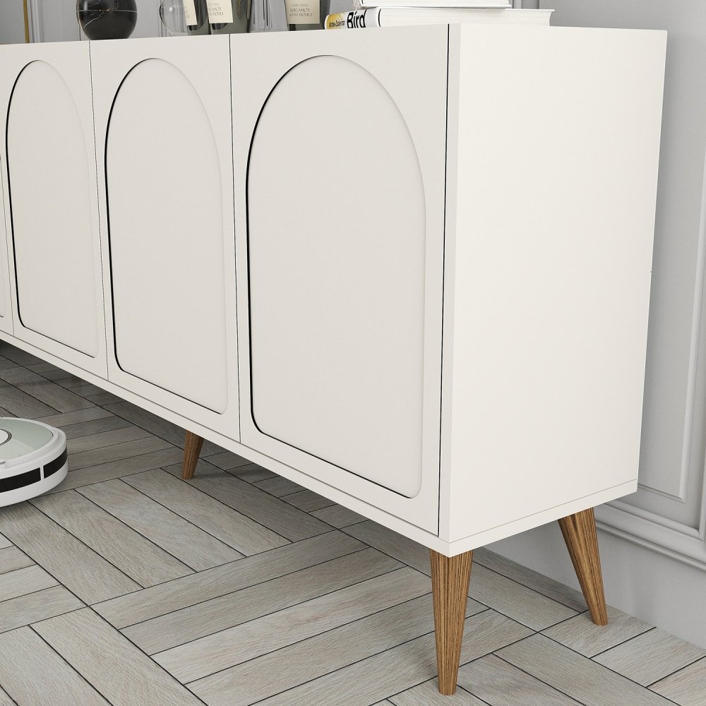 Konzolový stolík Lyon 81 - Cream, Walnut