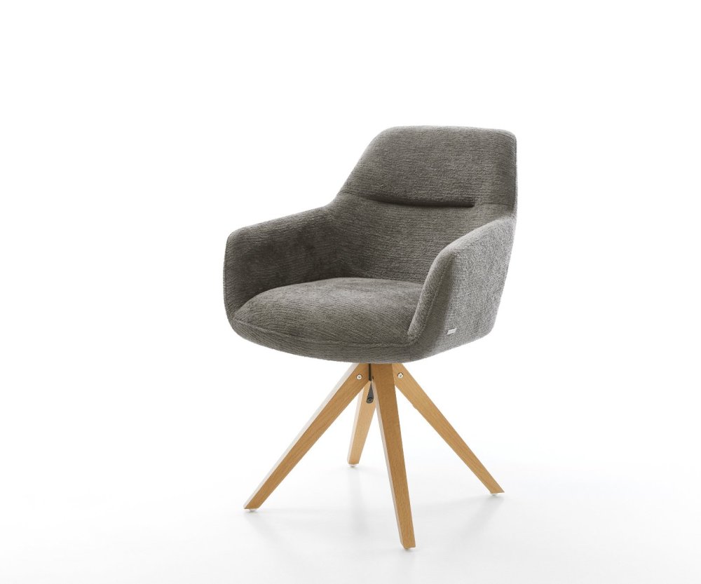 Jedálenská stolička Pejo-Flex bouclé mäkký tmavobéžová drevená