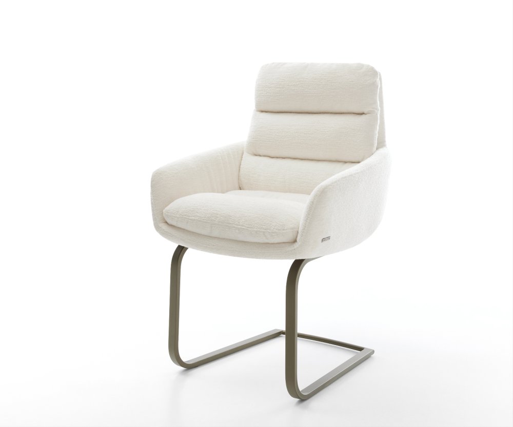 Jídelní židle Abelia-Flex s područkami bouclé měkký béžová