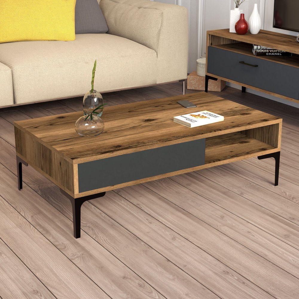 Living Room Furniture Set Istanbul - Walnut, Anthracite (obrázek 4)