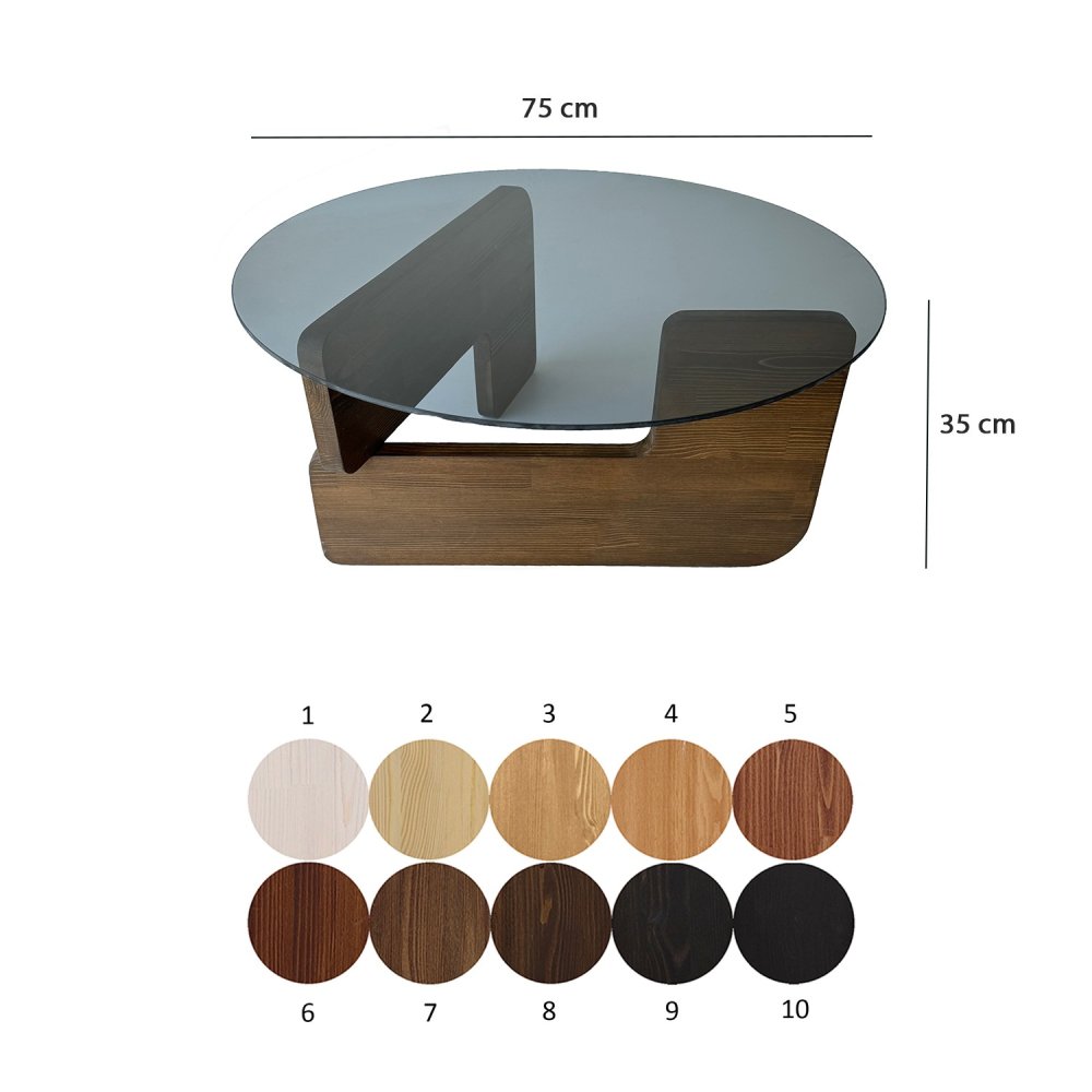 Konferenční stolek Mia - Walnut, Fume (obrázek 2)