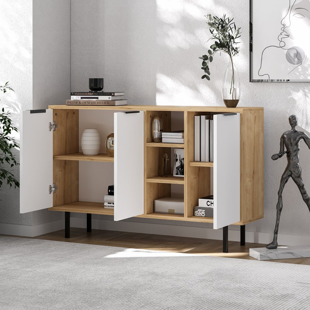 Konzolový stolek Viyana - Sapphire Oak, White (obrázek 6)