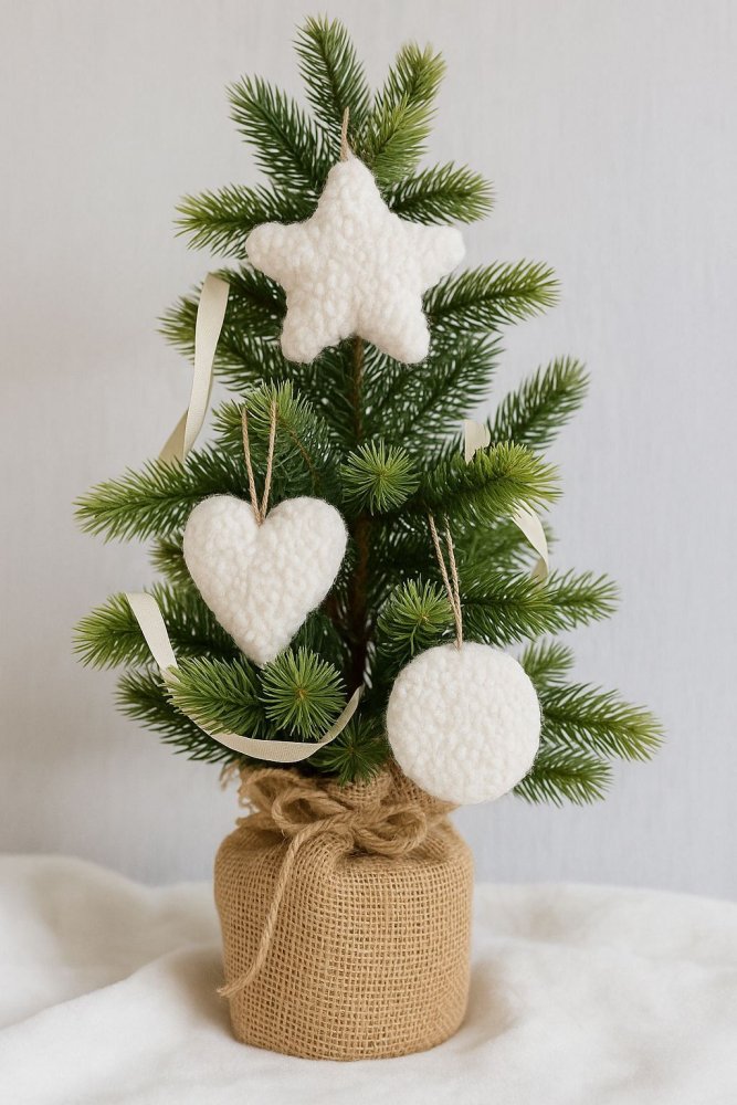 Christmas Ornament 3 Lu Set - White