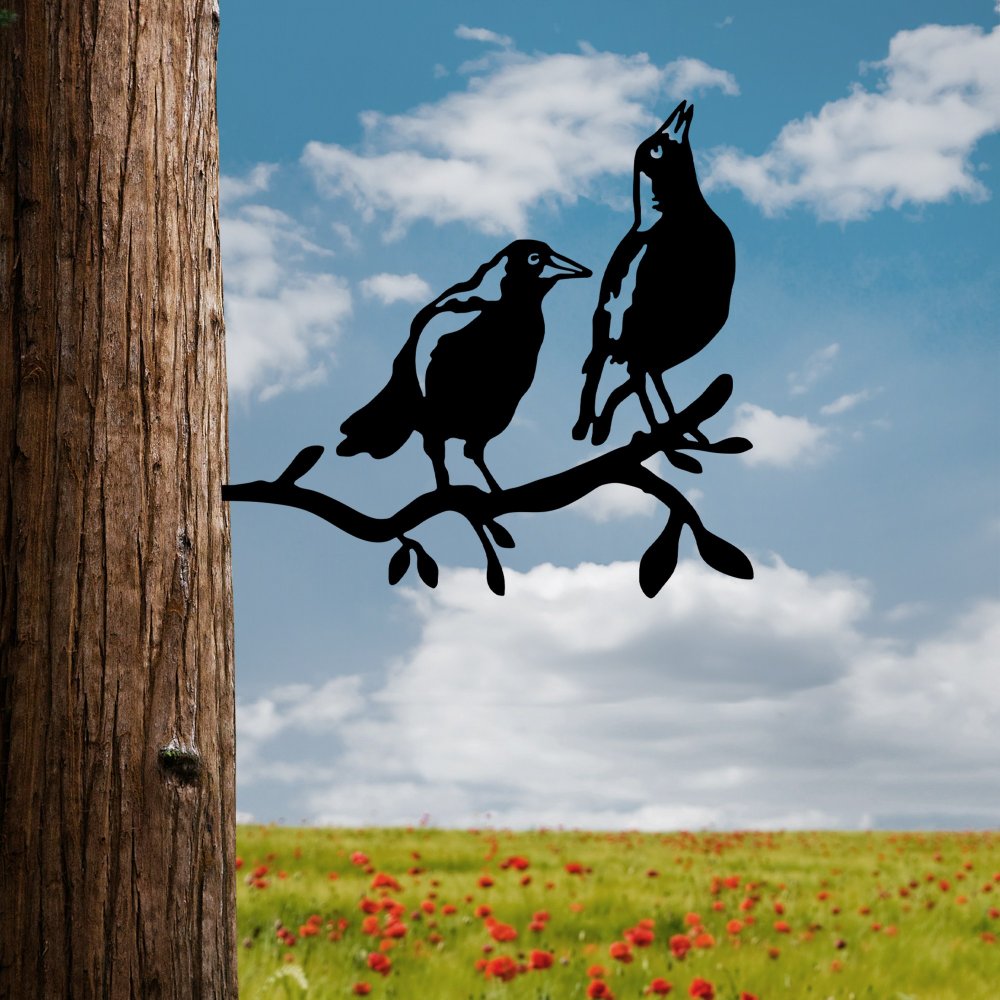 Záhradná dekorácia Bird On The Branch 09 - Black