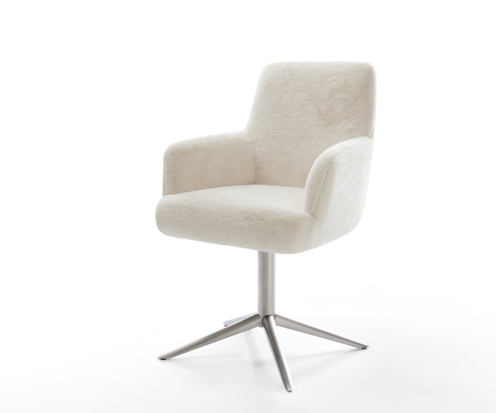 Jedálenská stolička Heira-Flex s opierkami plyšový manšester krémovo