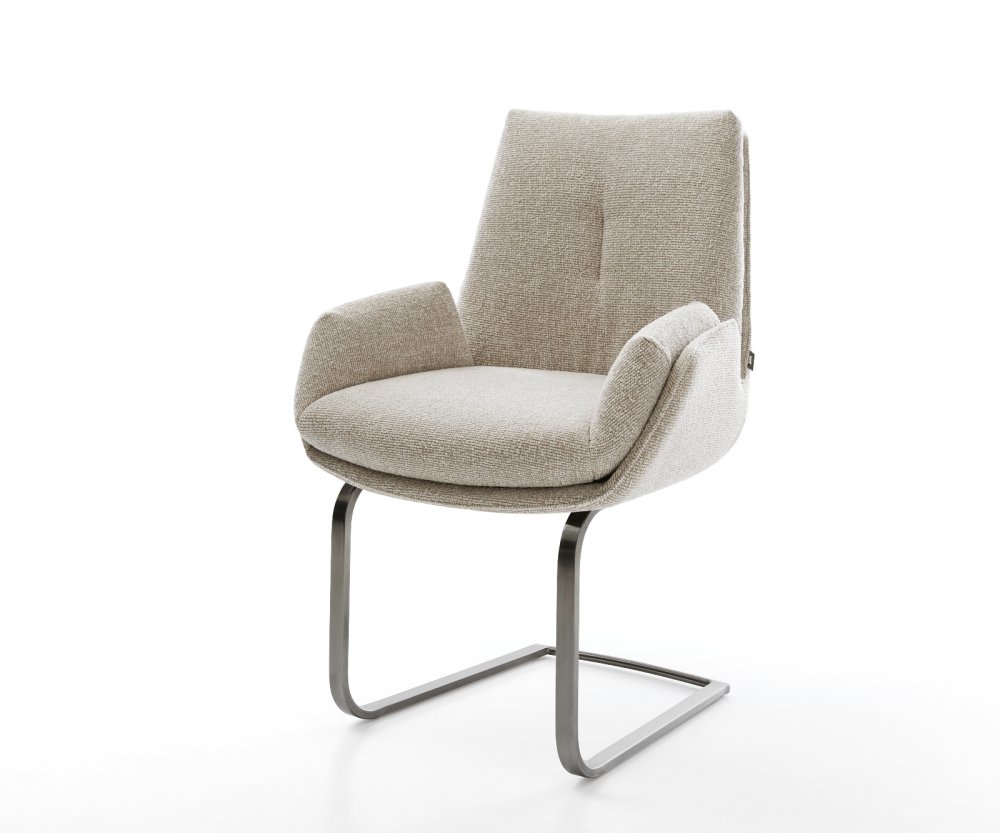 Konzolová jedálenská stolička Clea-Flex tkanina mäkká béžová konzolová