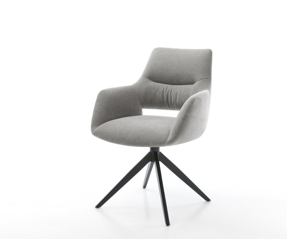 Jedálenská stolička Yago-Flex s opierkami texturovaná látka mäkký sivá