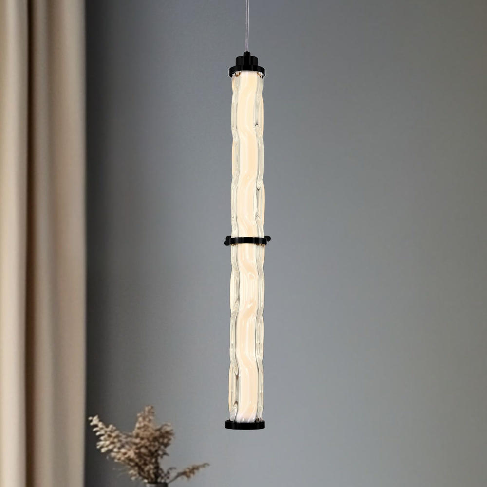 Levně CORTE lampa wisząca czarny matowy 18W LED 3000K klosz bezbarwny