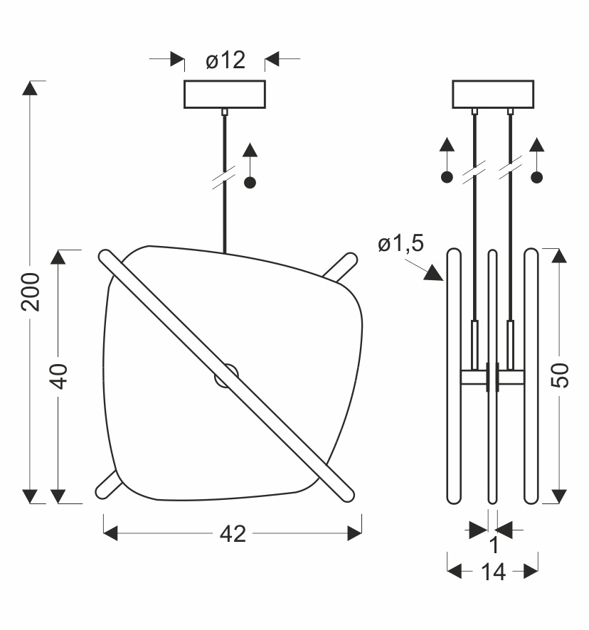 RELAX lampa wiszaca kwadrat brązowy 15W LED 3000K klosz biały