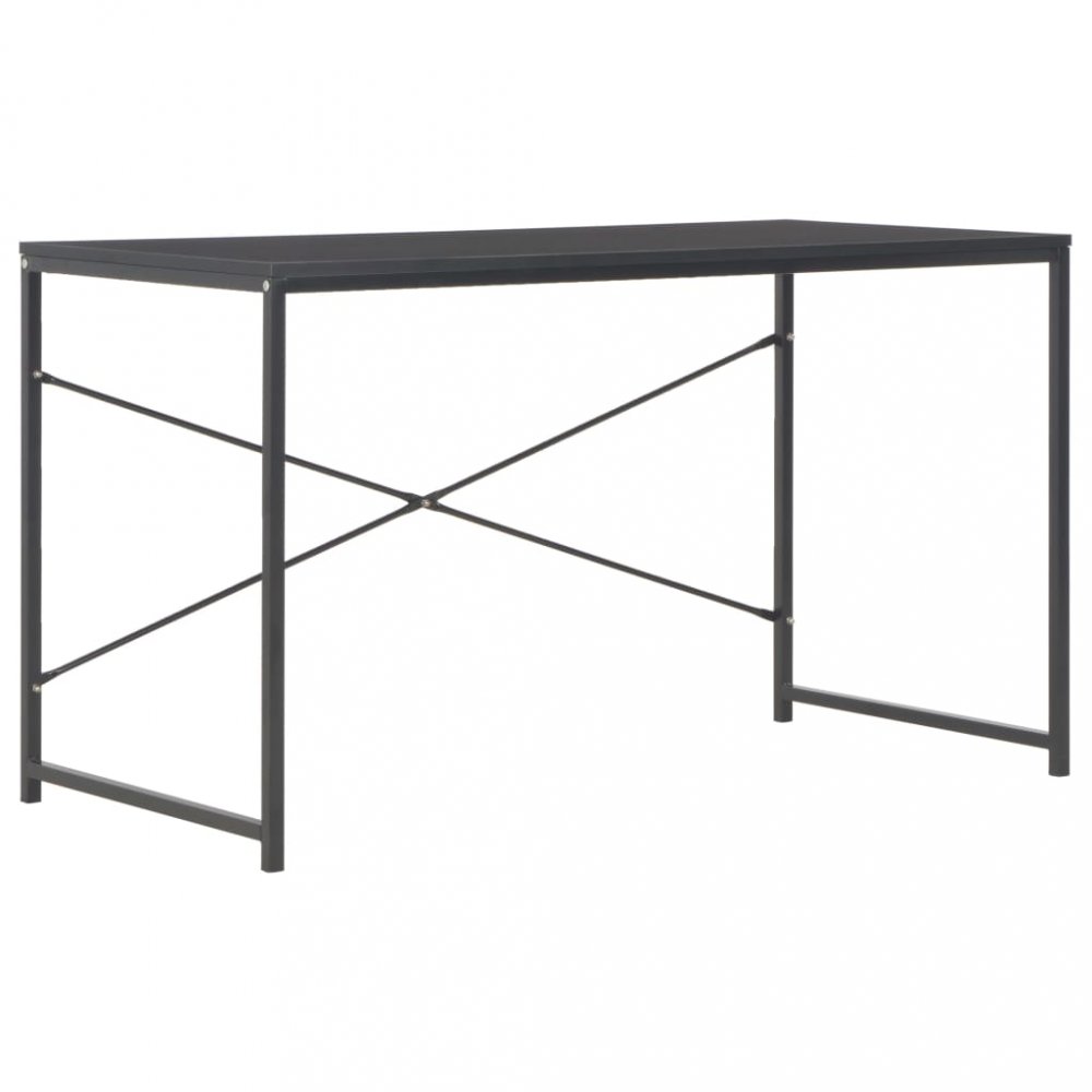 E-shop Písací stôl 120x60 cm drevotrieska / oceľ Dekorhome Čierna