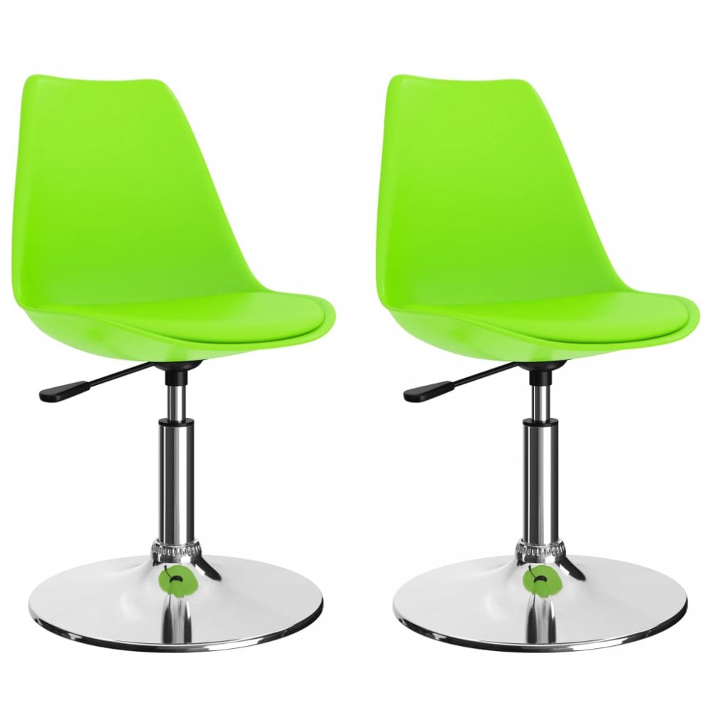 Otočné jídelní židle 2 ks umělá kůže / kov Dekorhome Světle zelená