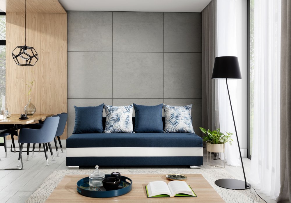 Trojmístná rozkládací pohovka CALIA Eltap Černá Obrázek