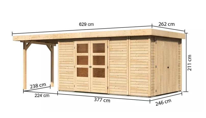 Levně Dřevěný zahradní domek RETOLA 6 Lanitplast 601 cm