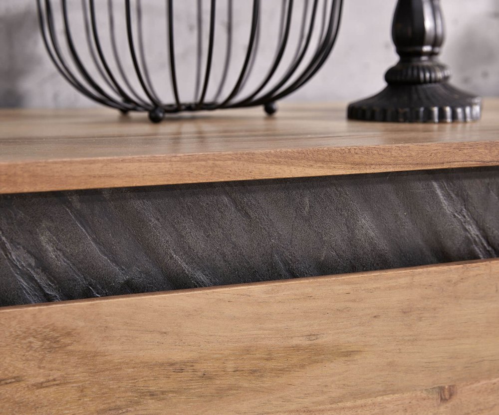 Designový příborník Stonegrace 175 cm přírodní akácie břidlice Obrázek