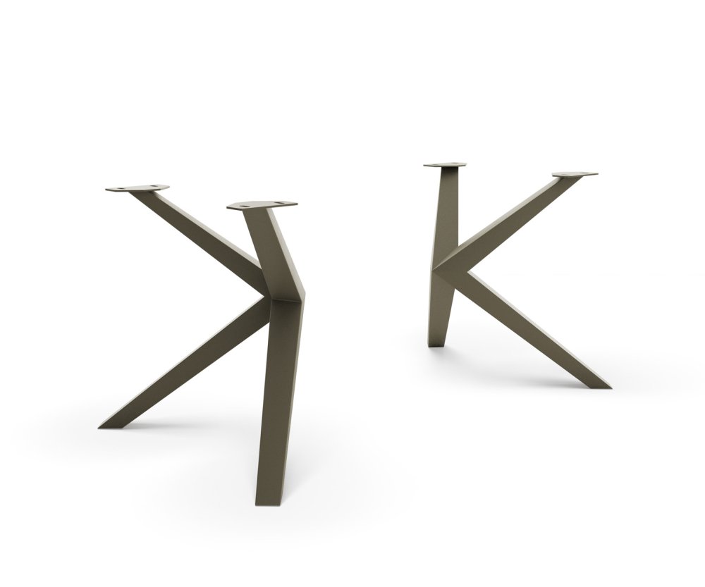 Podnož k jídelnímu stolu Zenthara hranatá kovová titanová